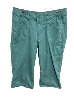 Riders By Lee 16 Green Capri Pants Cargo Pocket Waist Naturecore Minimalist
